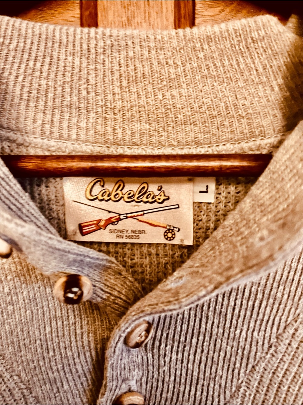 Cabela's Men's Crewneck Henley Sweater in Tan
